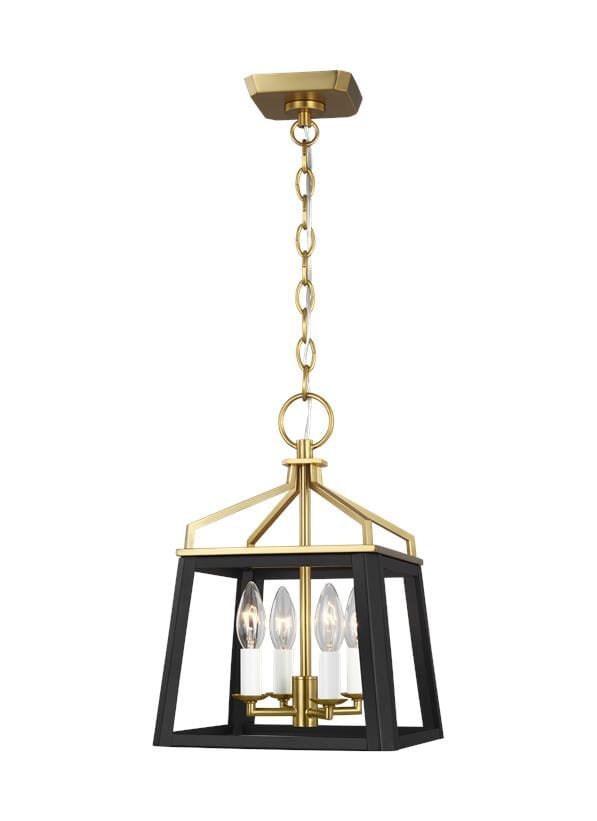 Generation Lighting Carlow 6-Light Chandelier in Midnight Black And Burnished Brass by Chapman & Myers