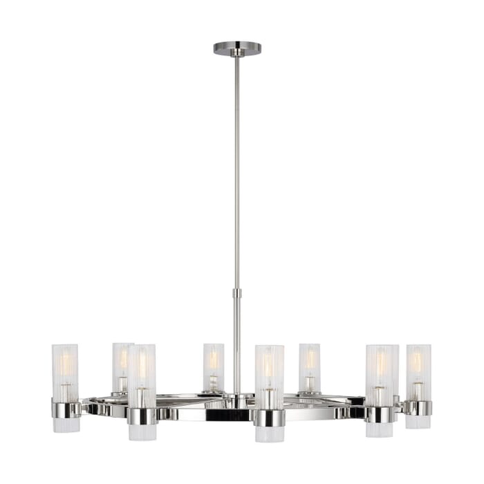 Geneva 8-Light Chandelier in Polished Nickel Geneva 8-Light Chandelier in Polished Nickel