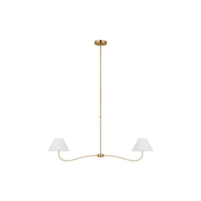 Laguna 2-Light Linear Chandelier in Burnished Brass Laguna 2-Light Linear Chandelier in Burnished Brass