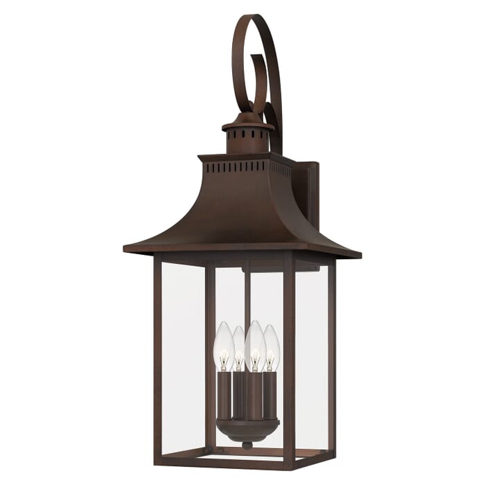 Chancellor 4-Light Outdoor Wall Lantern in Copper Bronze Chancellor 4-Light Outdoor Wall Lantern in Copper Bronze