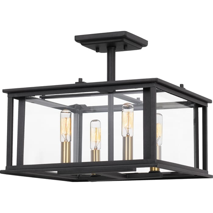Quoizel Citadel 4-Light 14" Ceiling Light in Earth Black Quoizel Citadel 4-Light 14" Ceiling Light in Earth Black