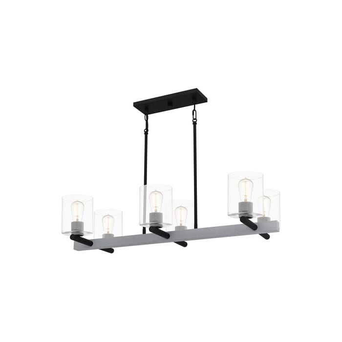 Quoizel Caldwell 6-Light Kitchen Island Light in Matte Black Quoizel Caldwell 6-Light Kitchen Island Light in Matte Black