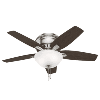 Hunter Newsome 2-Light 42" Indoor Flush Mount Ceiling Fan in Brushed Nickel