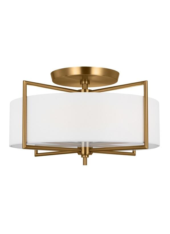 Generation Lighting Perno 3-Light Ceiling Light in Burnished Brass by Chapman & Myers