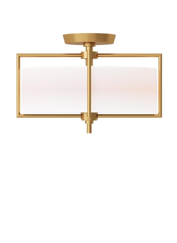 Generation Lighting Perno 2-Light Ceiling Light in Burnished Brass by Chapman & Myers