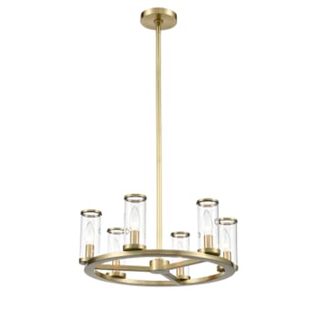 Alora Revolve 6-Light Chandelier tural Brass And Clear Glass