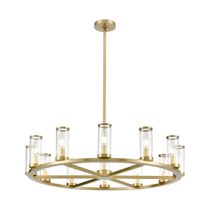 Alora Revolve 12-Light Chandelier tural Brassand Clear Glass Alora Revolve 12-Light Chandelier tural Brassand Clear Glass