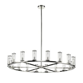 Alora Revolve 18-Light Chandelier in Polished Nickel And Clear Glass