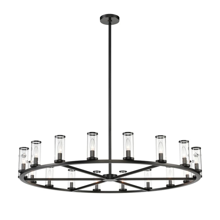Alora Revolve 18-Light Chandelier in Urban Bronze And Clear Glass Alora Revolve 18-Light Chandelier in Urban Bronze And Clear Glass