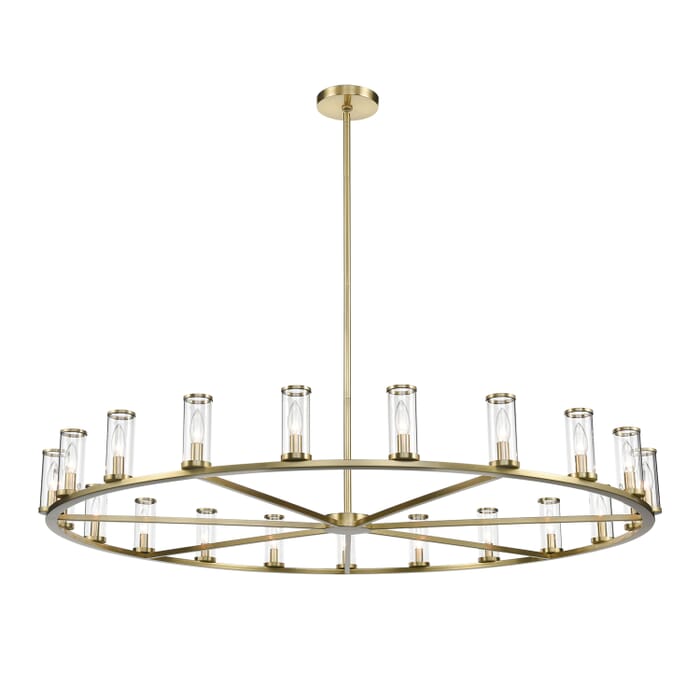 Alora Revolve 21-Light Chandelier tural Brass And Clear Glass Alora Revolve 21-Light Chandelier tural Brass And Clear Glass