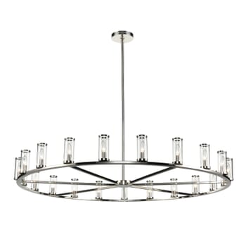 Alora Revolve 21-Light Chandelier in Polished Nickel And Clear Glass