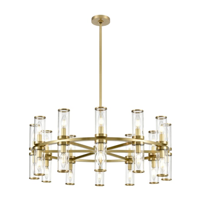 Alora Revolve 24-Light Chandelier tural Brassand Clear Glass Alora Revolve 24-Light Chandelier tural Brassand Clear Glass