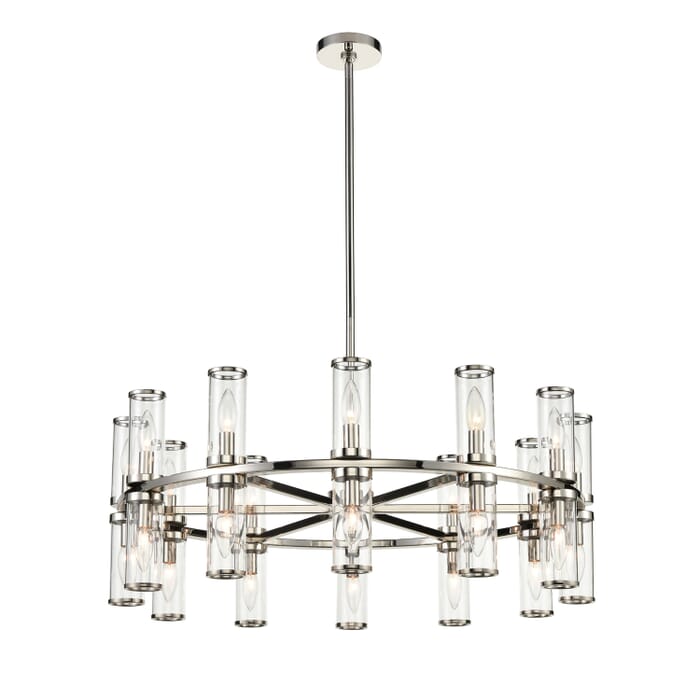 Alora Revolve 24-Light Chandelier in Polished Nickel And Clear Glass Alora Revolve 24-Light Chandelier in Polished Nickel And Clear Glass