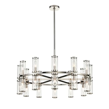 Alora Revolve 24-Light Chandelier in Polished Nickel And Clear Glass