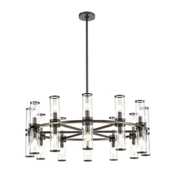 Alora Revolve 24-Light Chandelier in Urban Bronze And Clear Glass