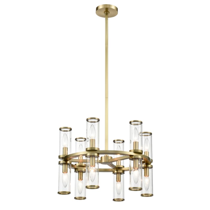 Alora Revolve 12-Light Chandelier tural Brass And Clear Glass Alora Revolve 12-Light Chandelier tural Brass And Clear Glass
