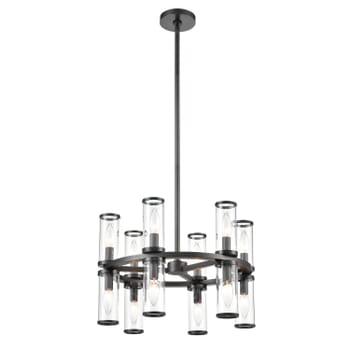 Alora Revolve 12-Light Chandelier in Urban Bronze And Clear Glass