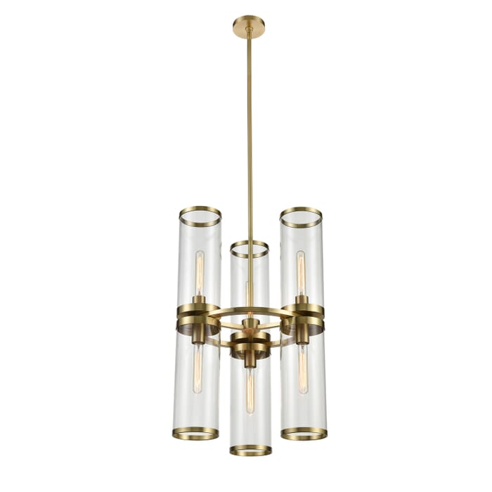 Alora Revolve 6-Light Chandelier tural Brass And Clear Glass Alora Revolve 6-Light Chandelier tural Brass And Clear Glass