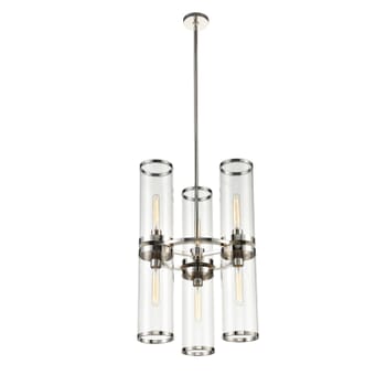 Alora Revolve 6-Light Chandelier in Polished Nickel And Clear Glass