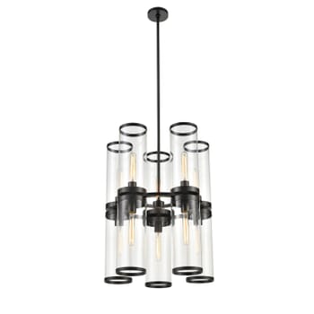 Alora Revolve 10-Light Chandelier in Urban Bronze And Clear Glass