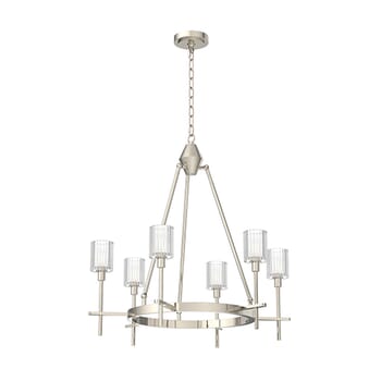 Alora Salita Chandelier in Polished Nickel and Ribbed Crystal