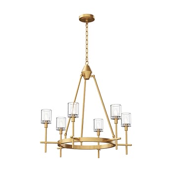 Alora Salita Chandelier in Clear Crystal and Vintage Brass