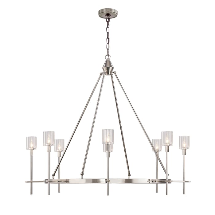 Alora Salita 8-Light Chandelier in Polished Nickel And Clear Crystal Alora Salita 8-Light Chandelier in Polished Nickel And Clear Crystal