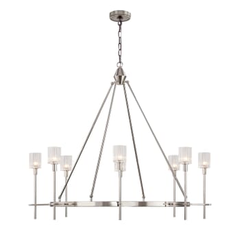 Alora Salita 8-Light Chandelier in Polished Nickel And Ribbed Crystal