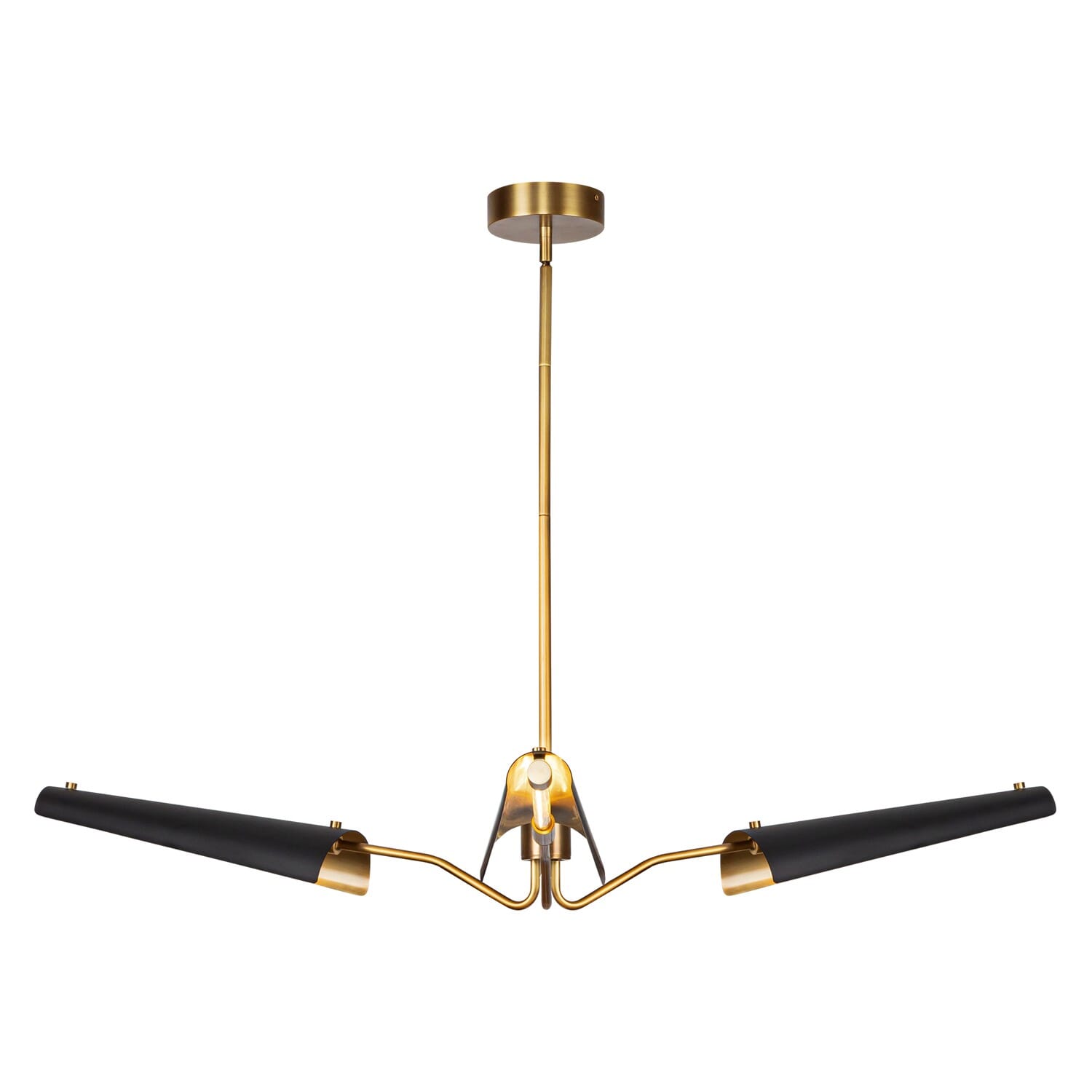 Osorio LED Chandelier in Matte Black with Vintage Brass