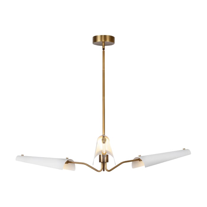 Osorio LED Chandelier in Matte White with Vintage Brass Osorio LED Chandelier in Matte White with Vintage Brass