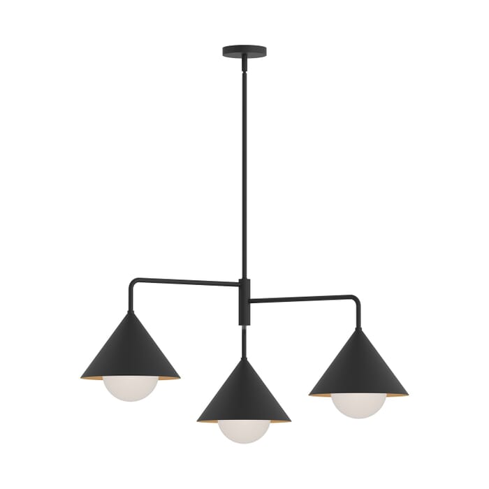 Remy 3-Light Chandelier in Matte Black with Opal Glass Remy 3-Light Chandelier in Matte Black with Opal Glass