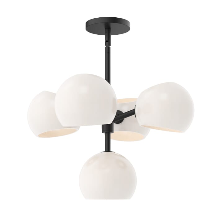 Willow 5-Light Chandelier in Matte Black with Opal Glass Willow 5-Light Chandelier in Matte Black with Opal Glass