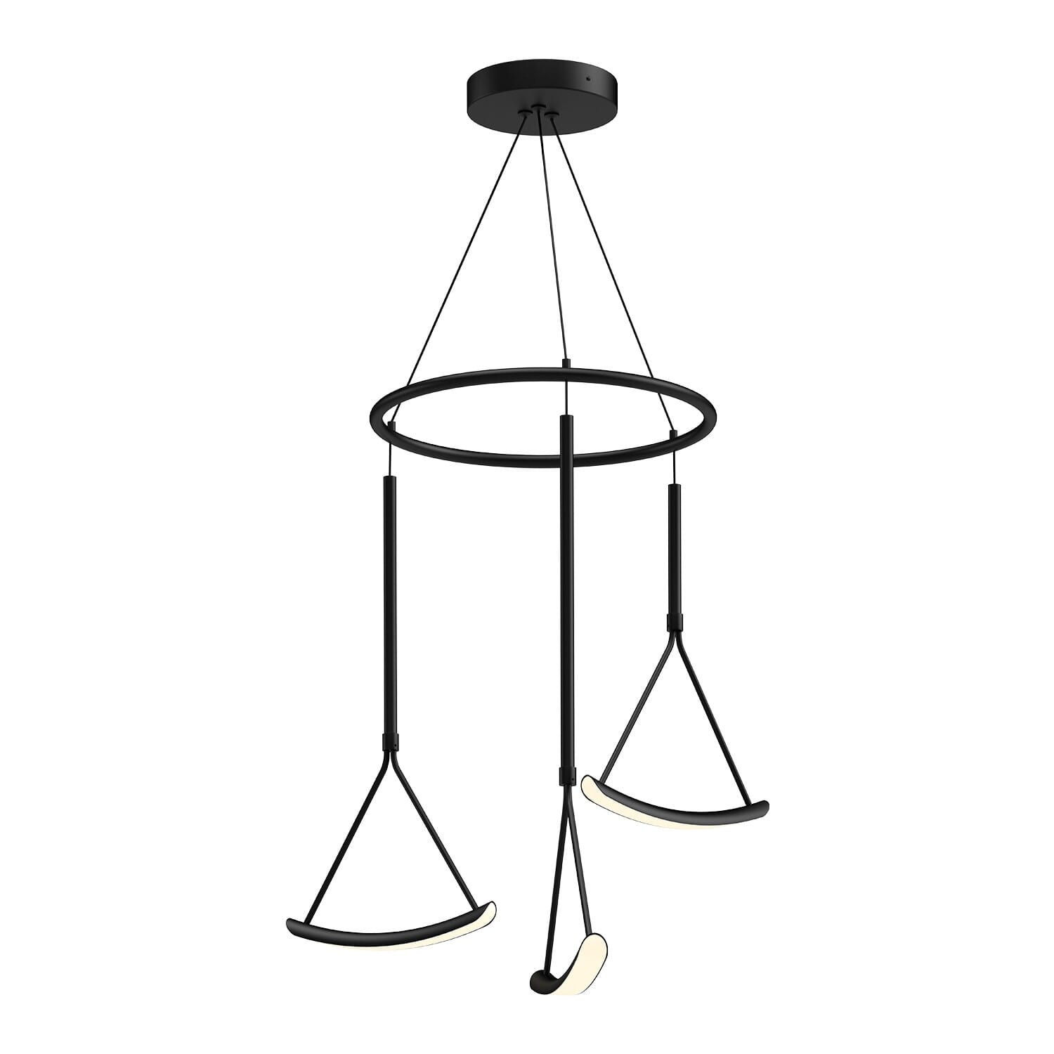 Black Led Chandelier From The Mobil Collection Lightsonline