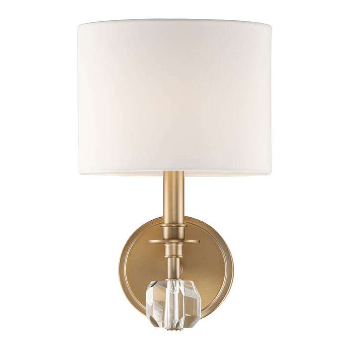 Crystorama Chimes 10" Wall Sconce in Aged Brass with Faceted Cut Crystal Crystals Crystorama Chimes 10" Wall Sconce in Aged Brass with Faceted Cut Crystal Crystals