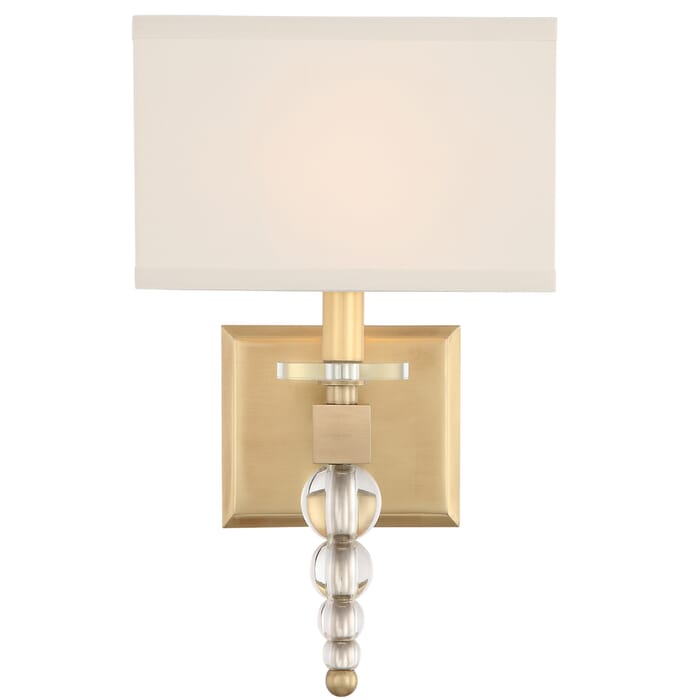 Crystorama Clover 16" Wall Sconce in Aged Brass with Clear Hand Cut Crystals Crystorama Clover 16" Wall Sconce in Aged Brass with Clear Hand Cut Crystals