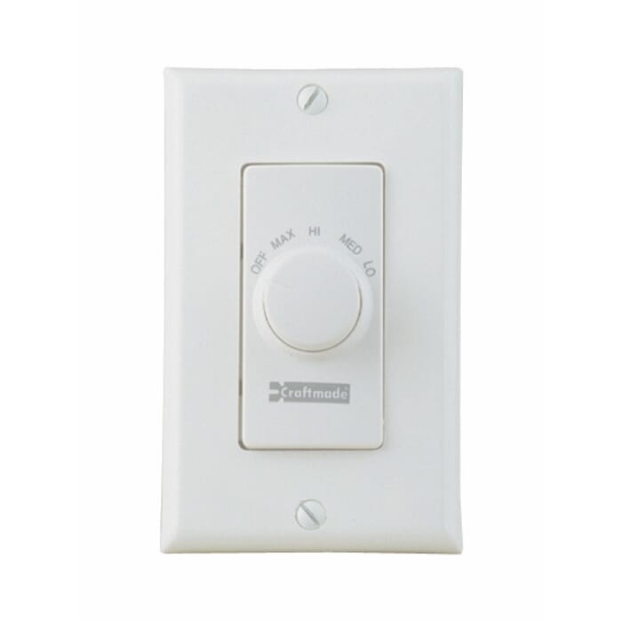 Craftmade 4 Speed Fan Control w/Decorative Plate in White Craftmade 4 Speed Fan Control w/Decorative Plate in White