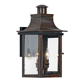Quoizel Chalmers 2-Light 10" Outdoor Hanging Light in Aged Copper