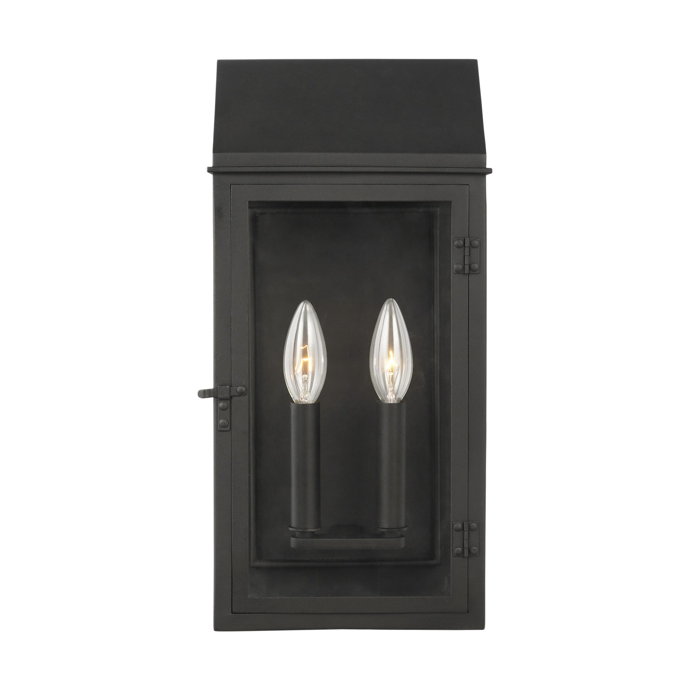 Generation Lighting Hingham 2-Light Outdoor Wall Light in Textured Black by Chapman & Myers