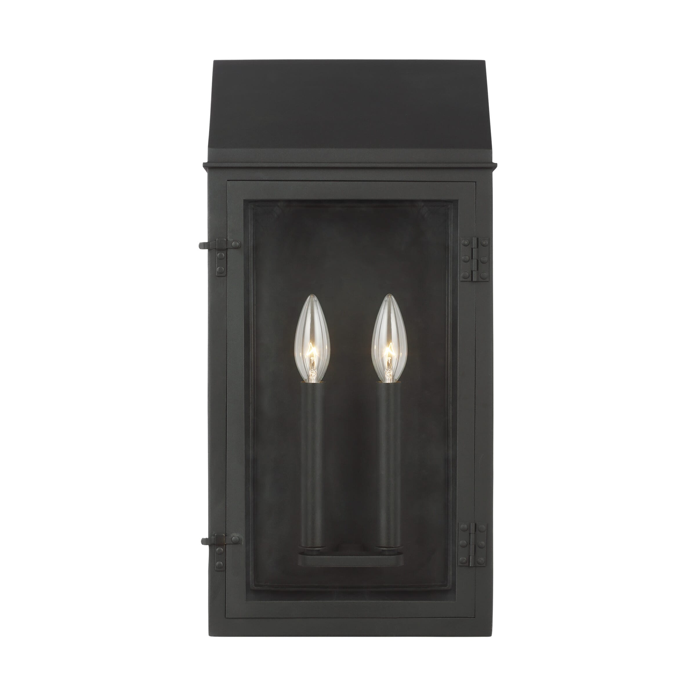 Generation Lighting Hingham 2-Light Outdoor Wall Light in Textured Black by Chapman & Myers