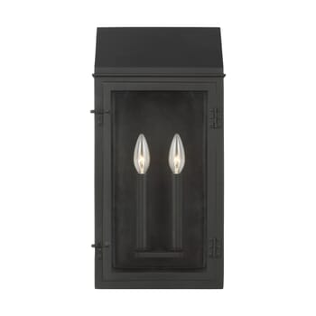 Hingham 2-Light Outdoor Wall Light in Textured Black by Chapman & Myers
