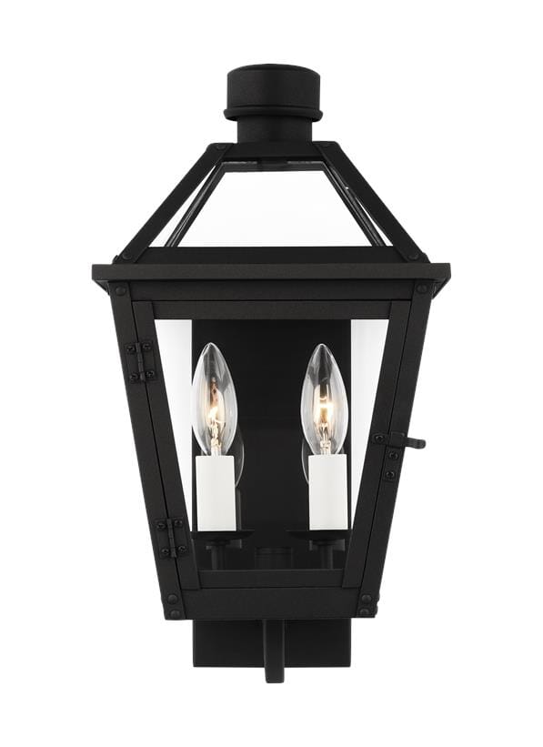 Hyannis Two Light Wall Lantern in Textured Black