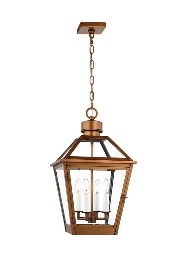 Generation Lighting Hyannis 4-Light Outdoor Hanging Light in Natural Copper by Chapman & Myers