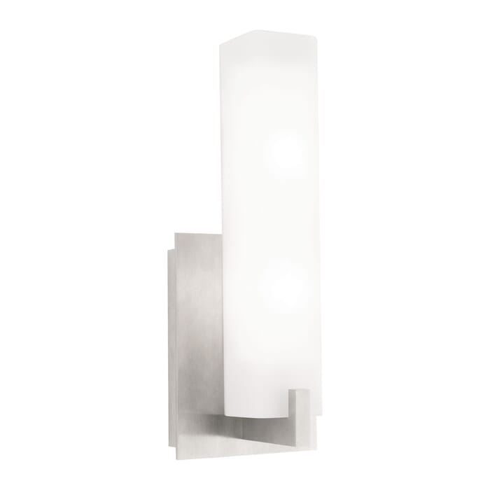 Tech Cosmo LED 12" Wall Sconce in Satin Nickel and Frost Tech Cosmo LED 12" Wall Sconce in Satin Nickel and Frost