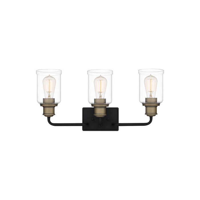 Quoizel Cox 3-Light Bathroom Vanity Light in Matte Black Quoizel Cox 3-Light Bathroom Vanity Light in Matte Black