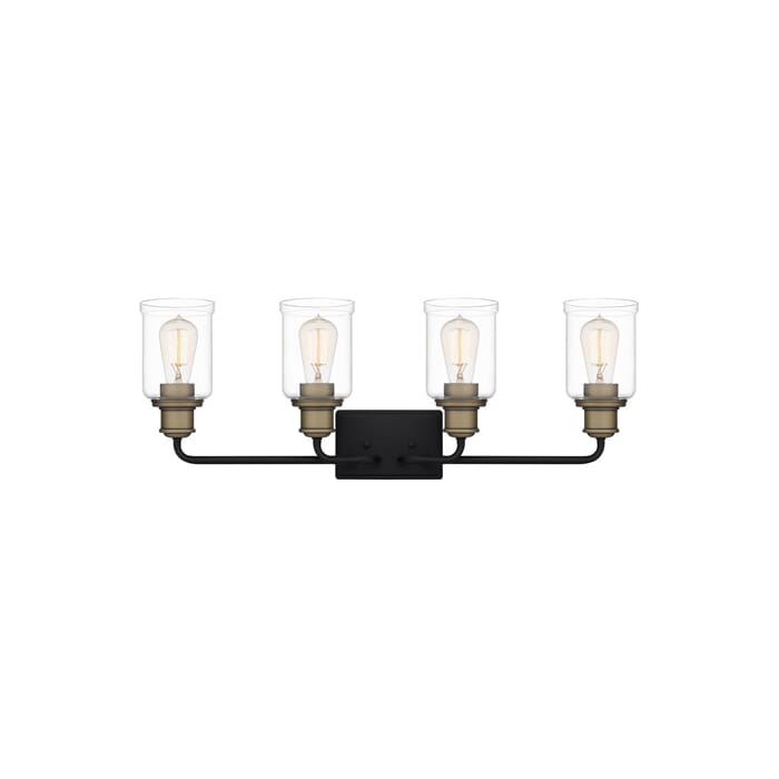 Quoizel Cox 4-Light Bathroom Vanity Light in Matte Black Quoizel Cox 4-Light Bathroom Vanity Light in Matte Black