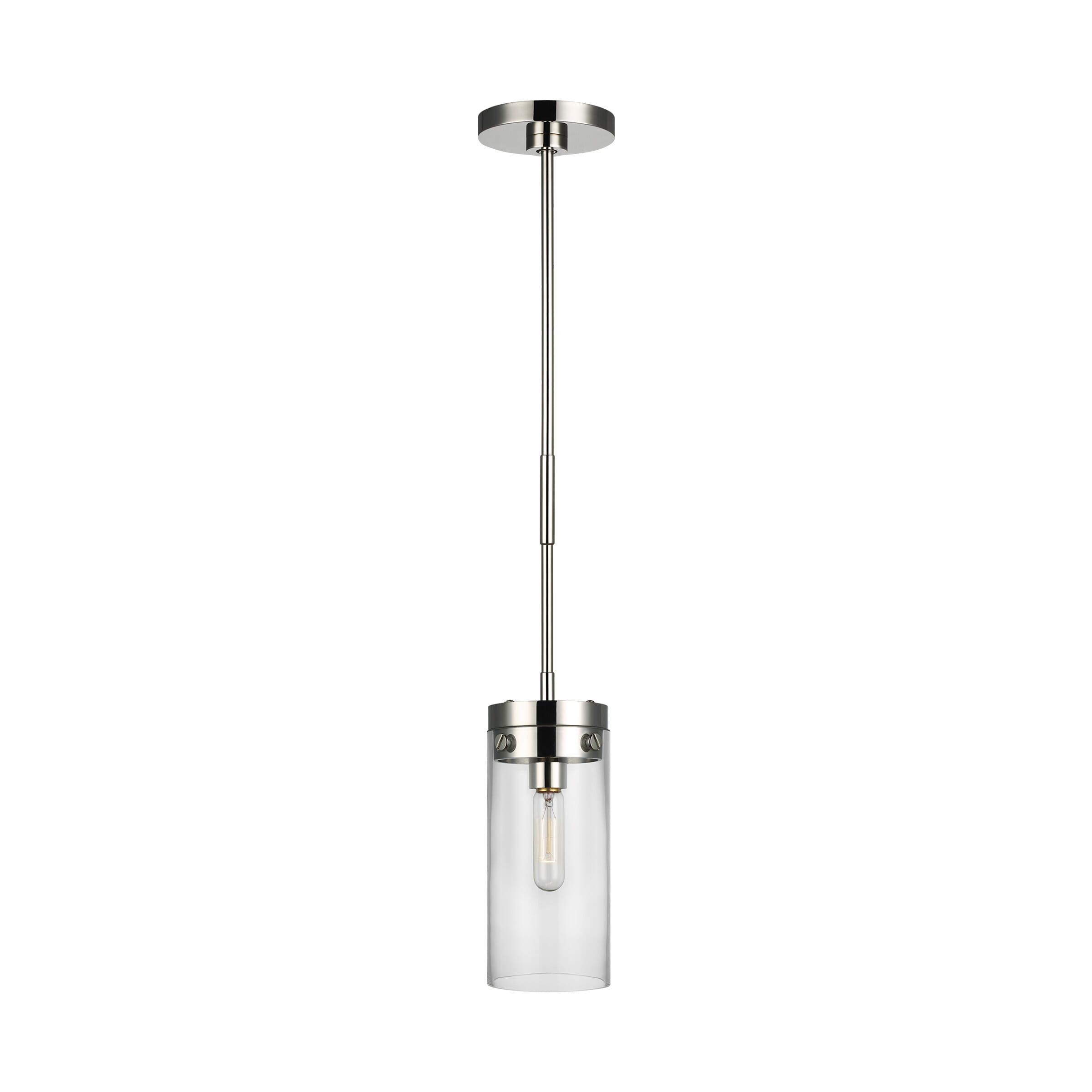 Generation Lighting Garrett Pendant Light in Polished Nickel by Chapman & Myers