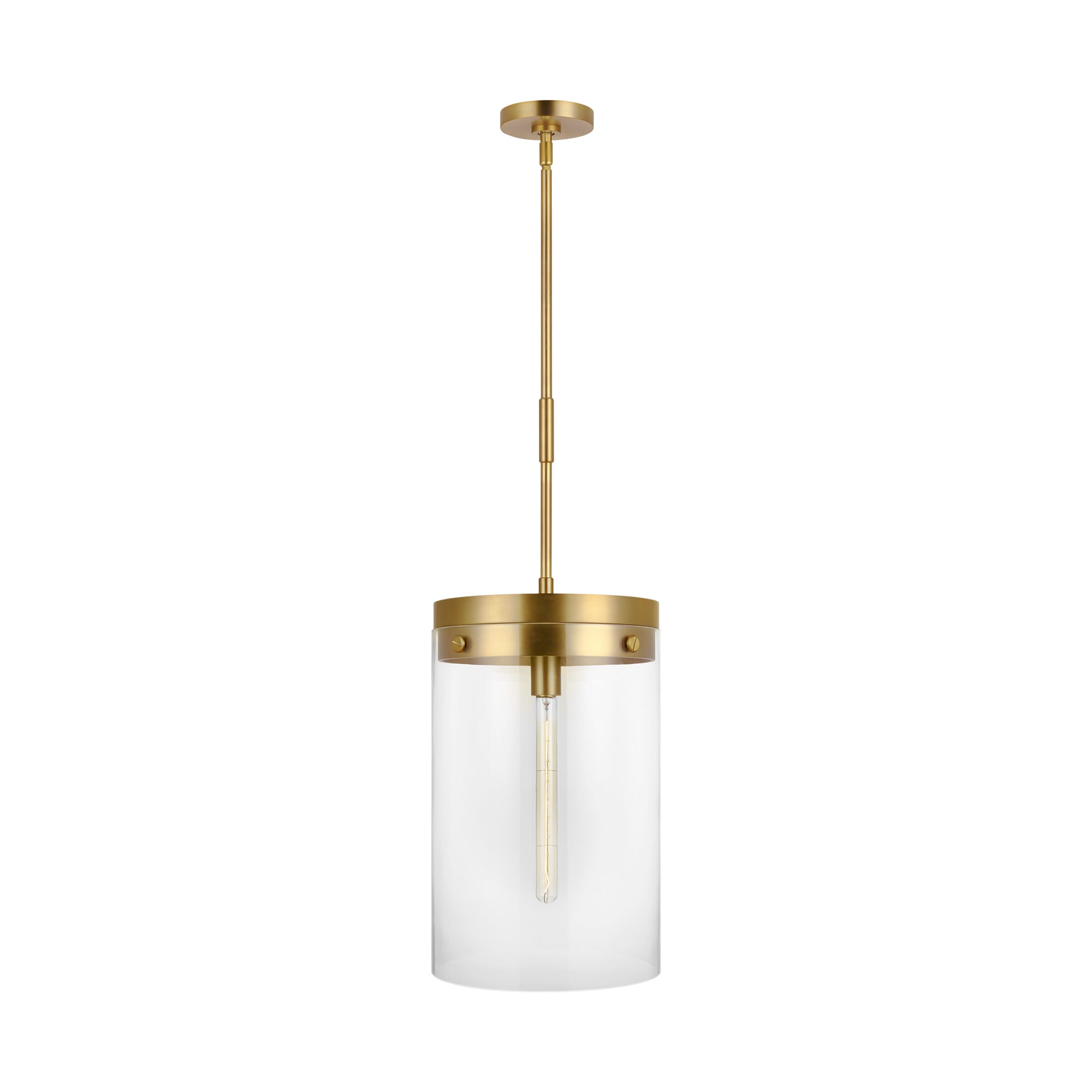 Generation Lighting Garrett Pendant Light in Burnished Brass by Chapman & Myers
