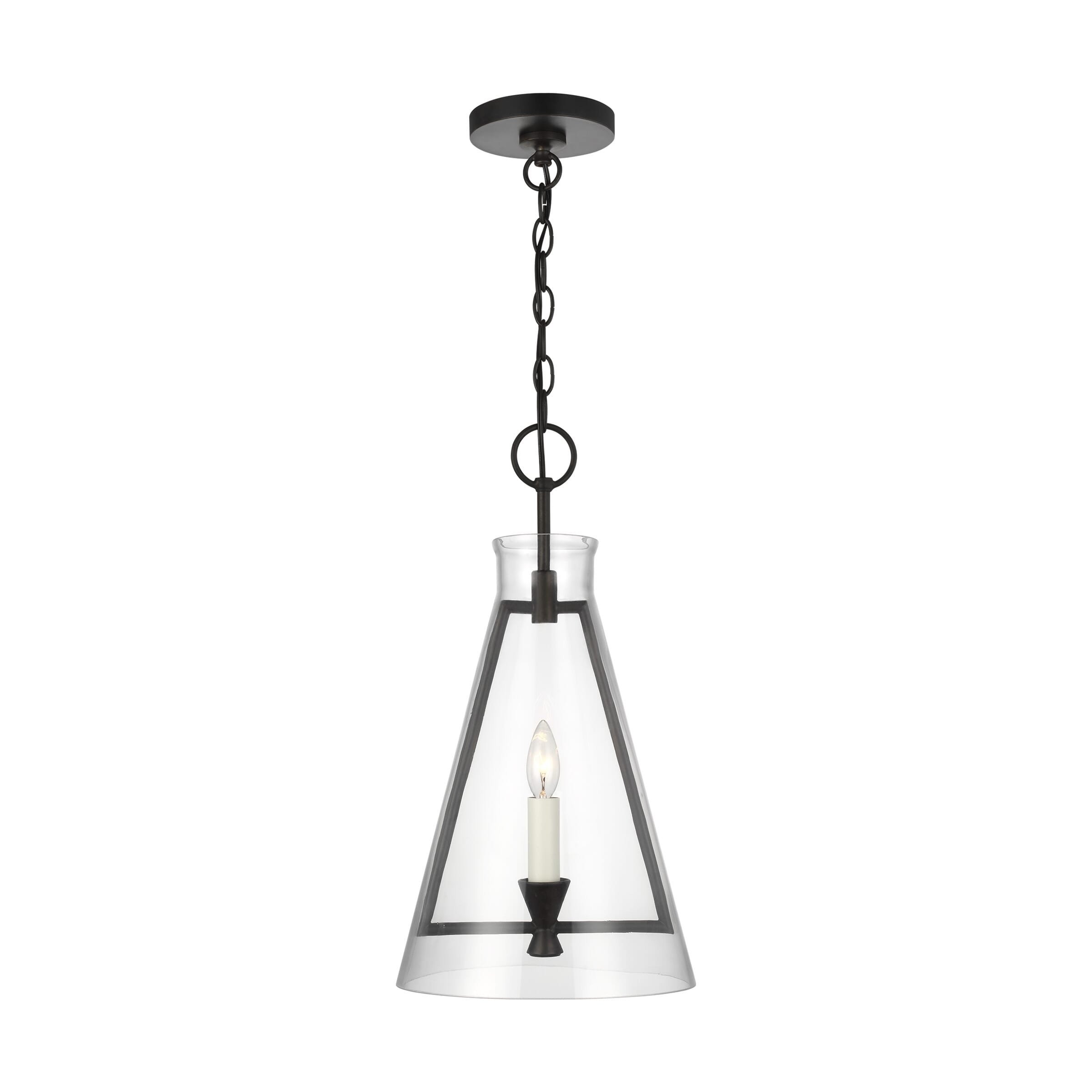 Generation Lighting Keystone Pendant Light in Aged Iron by Chapman & Myers