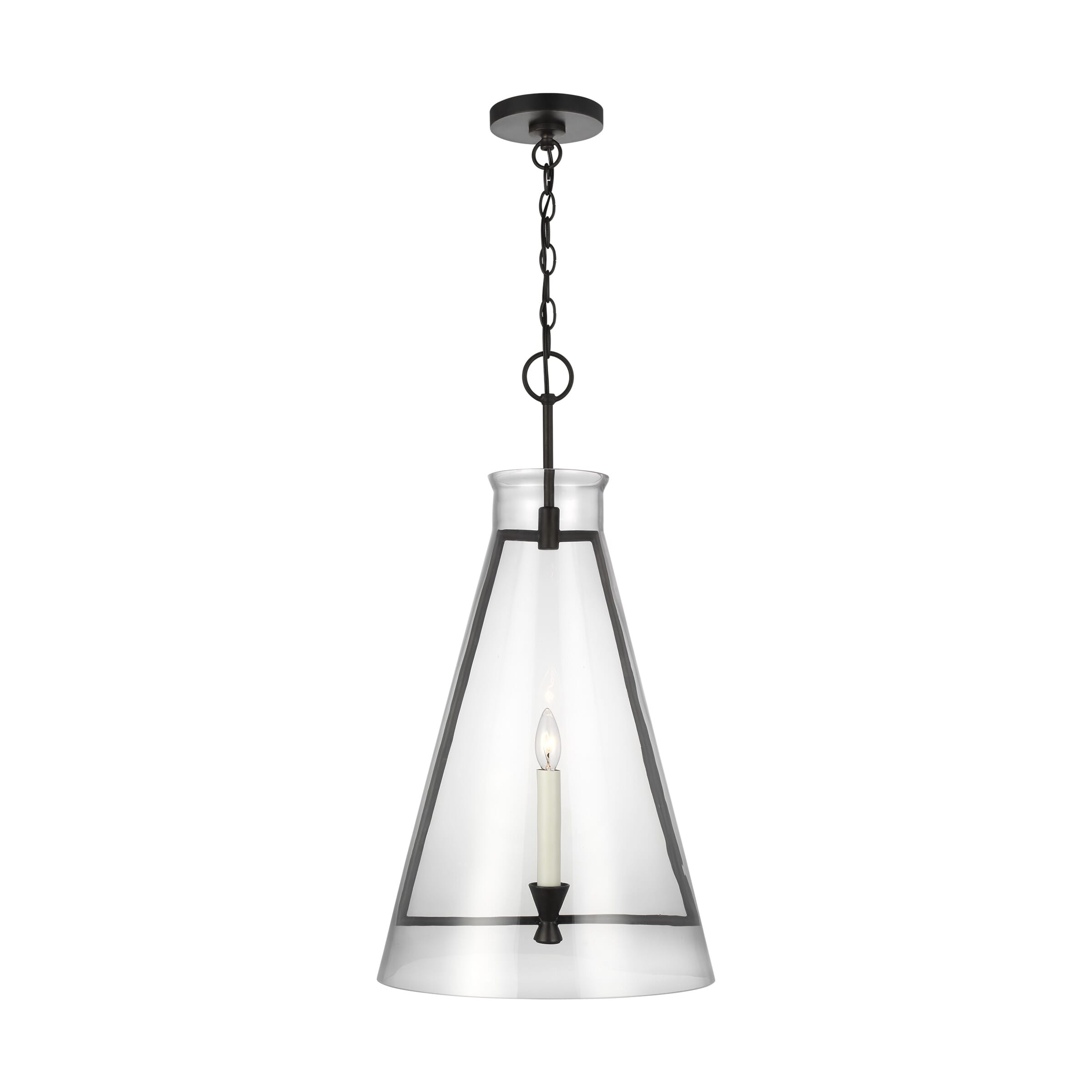 Generation Lighting Keystone Pendant Light in Aged Iron by Chapman & Myers