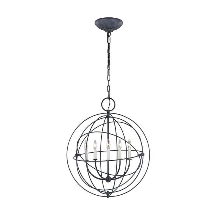 Generation Lighting Bayberry 5-Light Pendant Light in Weathered Galvanized by Chapman & Myers Generation Lighting Bayberry 5-Light Pendant Light in Weathered Galvanized by Chapman & Myers